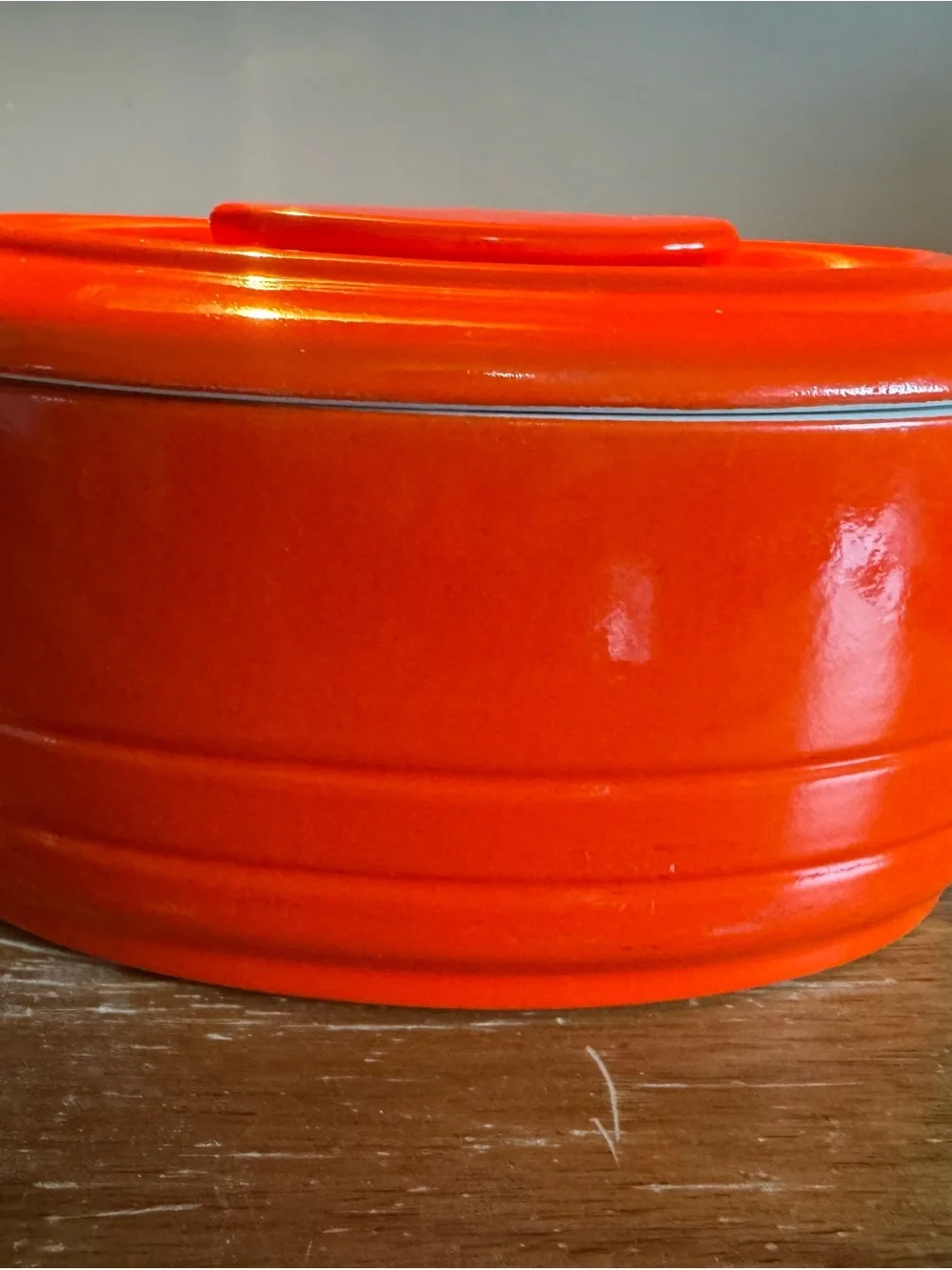 Vintage Orange Ceramic Covered Casserole - Vibrant Oven-to-Table Serving Dish